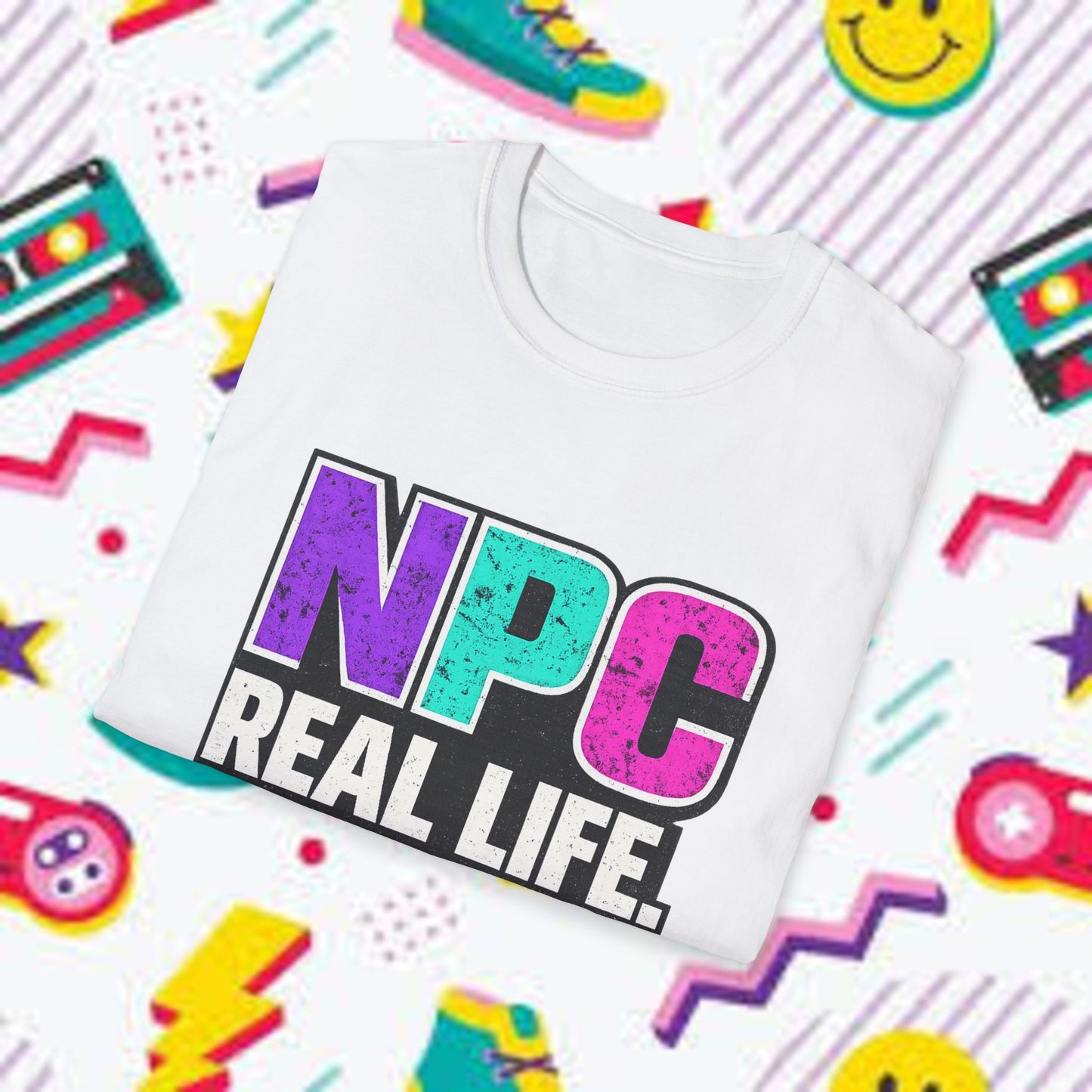 NPC Real Life T-Shirt — Funny Gamer NPC Tee, “No Side Quests” Retro Design