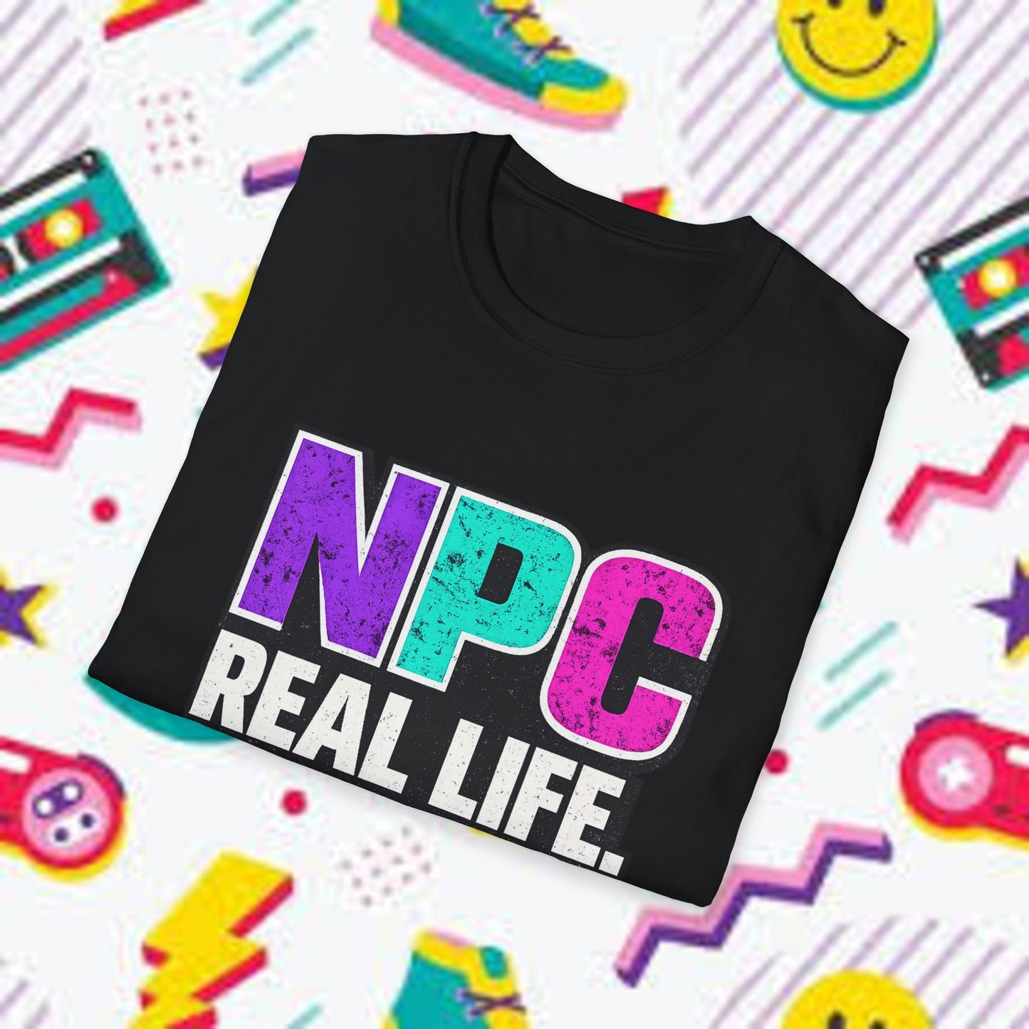 NPC Real Life T-Shirt — Funny Gamer NPC Tee, “No Side Quests” Retro Design
