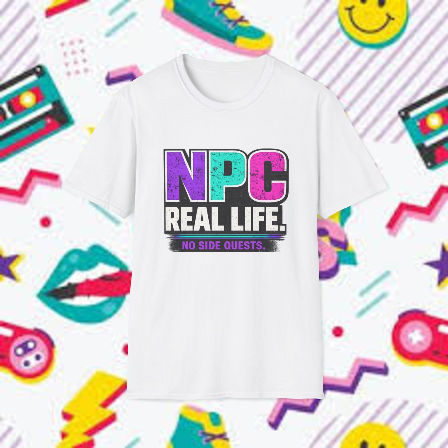 NPC Real Life T-Shirt — Funny Gamer NPC Tee, “No Side Quests” Retro Design