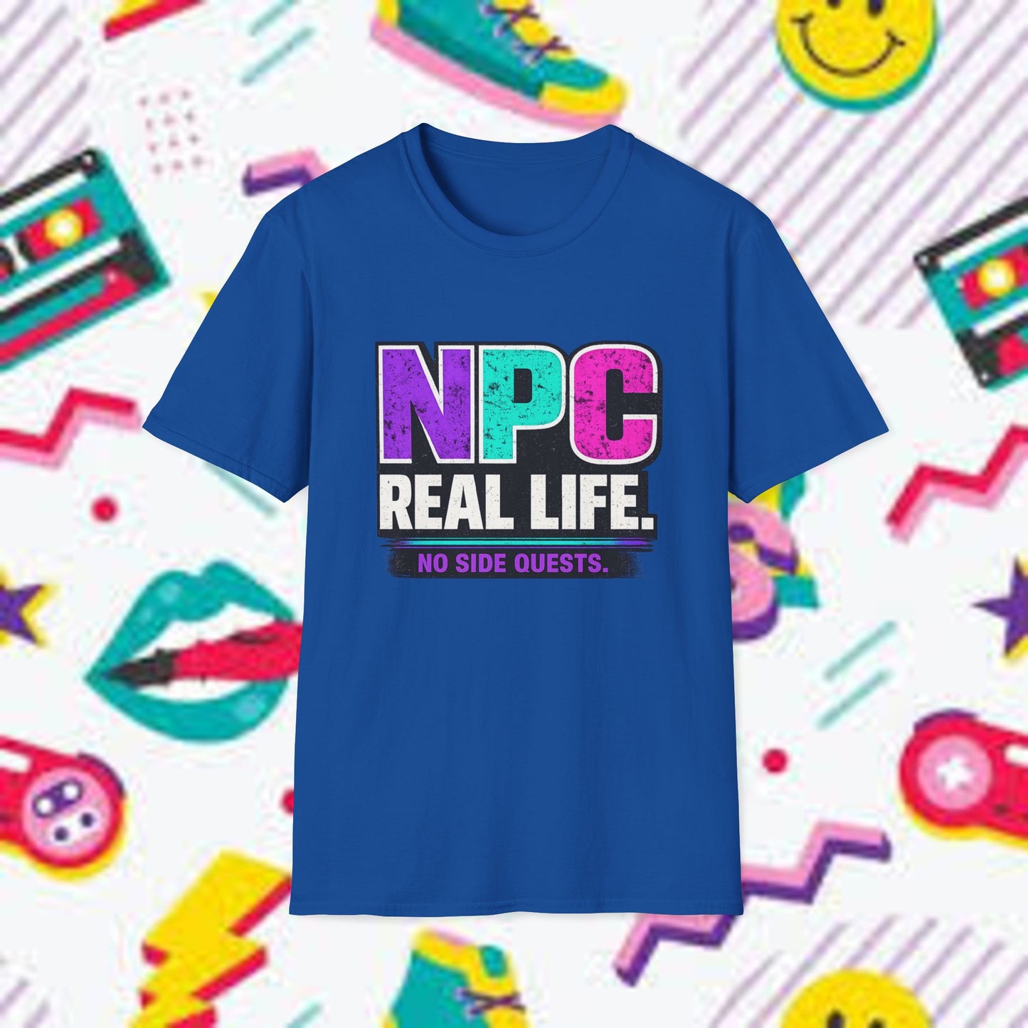 NPC Real Life T-Shirt — Funny Gamer NPC Tee, “No Side Quests” Retro Design